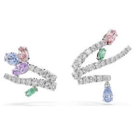 Brincos de orelha Ariana Grande X Swarovski com cortes mistos, multicoloridos, banhados a ródio