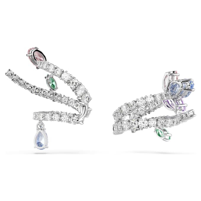 Brincos de orelha Ariana Grande X Swarovski com cortes mistos, multicoloridos, banhados a ródio Brincos de orelha Ariana Grande X Swarovski com cortes mistos, multicoloridos, banhados a ródio