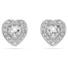 Brincos de pino Ariana Grande X Swarovski com cortes mistos, coração, brancos, banhados a ródio Brincos de pino Ariana Grande X Swarovski com cortes mistos, coração, brancos, banhados a ródio
