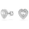 Brincos de pino Ariana Grande X Swarovski com cortes mistos, coração, brancos, banhados a ródio Brincos de pino Ariana Grande X Swarovski com cortes mistos, coração, brancos, banhados a ródio