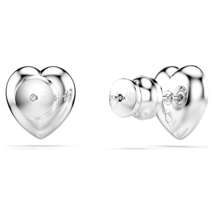 Brincos de pino Ariana Grande X Swarovski com cortes mistos, coração, brancos, banhados a ródio Brincos de pino Ariana Grande X Swarovski com cortes mistos, coração, brancos, banhados a ródio