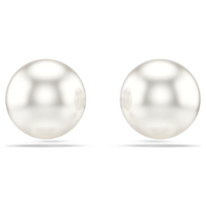 Brincos de pino Matrix com pérolas de cristal, brancos, banhados a ródio Brincos de pino Matrix com pérolas de cristal, brancos, banhados a ródio