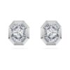 Brincos de pino octogonais com diamantes cultivados em laboratório, 1,0 ct no total, forma octogonal, ouro branco de 14K Brincos de pino octogonais com diamantes cultivados em laboratório, 1,0 ct no total, forma octogonal, ouro branco de 14K