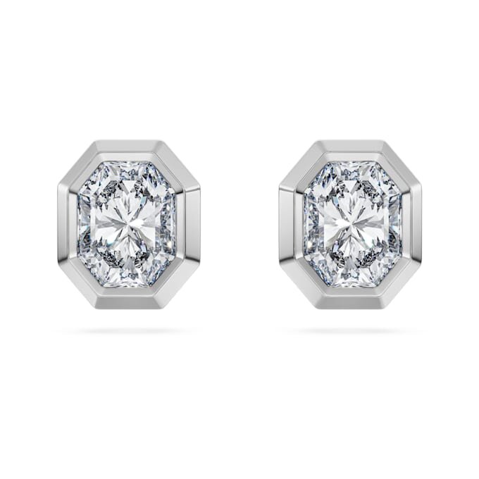 Brincos de pino octogonais com diamantes cultivados em laboratório, 1,0 ct no total, forma octogonal, ouro branco de 14K Brincos de pino octogonais com diamantes cultivados em laboratório, 1,0 ct no total, forma octogonal, ouro branco de 14K