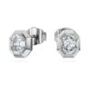 Brincos de pino octogonais com diamantes cultivados em laboratório, 1,0 ct no total, forma octogonal, ouro branco de 14K Brincos de pino octogonais com diamantes cultivados em laboratório, 1,0 ct no total, forma octogonal, ouro branco de 14K
