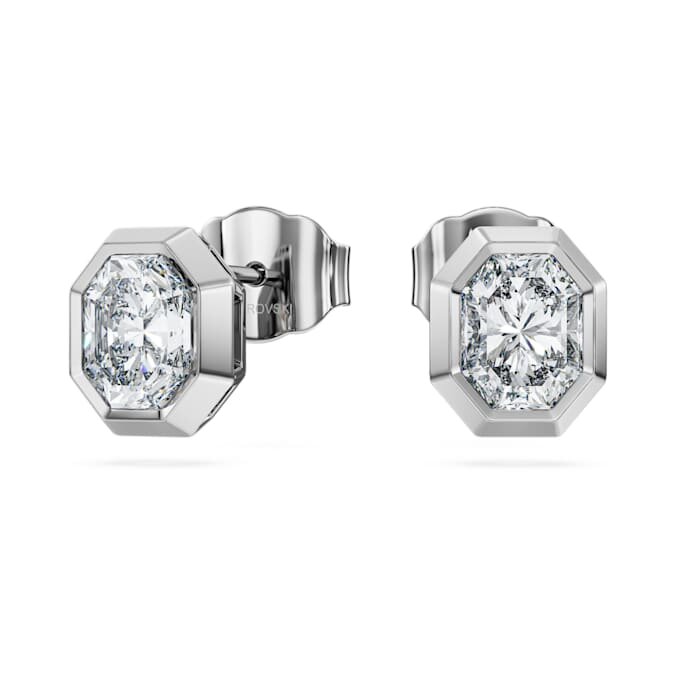 Brincos de pino octogonais com diamantes cultivados em laboratório, 1,0 ct no total, forma octogonal, ouro branco de 14K Brincos de pino octogonais com diamantes cultivados em laboratório, 1,0 ct no total, forma octogonal, ouro branco de 14K
