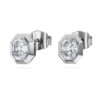 Brincos de pino octogonais com diamantes cultivados em laboratório, 1,0 ct no total, forma octogonal, ouro branco de 14K Brincos de pino octogonais com diamantes cultivados em laboratório, 1,0 ct no total, forma octogonal, ouro branco de 14K