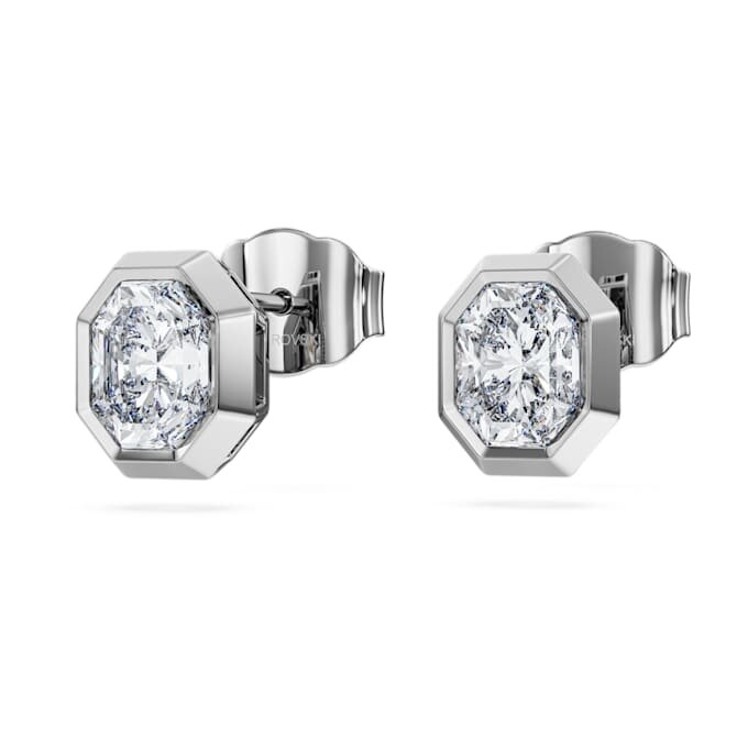 Brincos de pino octogonais com diamantes cultivados em laboratório, 1,0 ct no total, forma octogonal, ouro branco de 14K Brincos de pino octogonais com diamantes cultivados em laboratório, 1,0 ct no total, forma octogonal, ouro branco de 14K