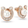 Brincos de pino Symbolica com pérola de cristal, pavé, ferradura, branco, banhados a ouro rosa Brincos de pino Symbolica com pérola de cristal, pavé, ferradura, branco, banhados a ouro rosa