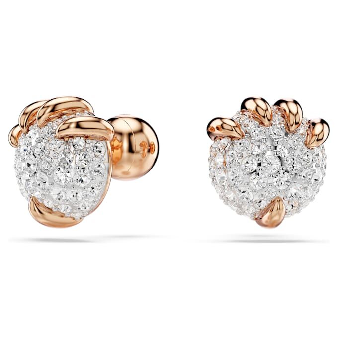 Brincos de pressão Dragão e Fênix – Garra de Dragão, Branco, Banho de ouro rosa Brincos de pressão Dragão e Fênix – Garra de Dragão, Branco, Banho de ouro rosa
