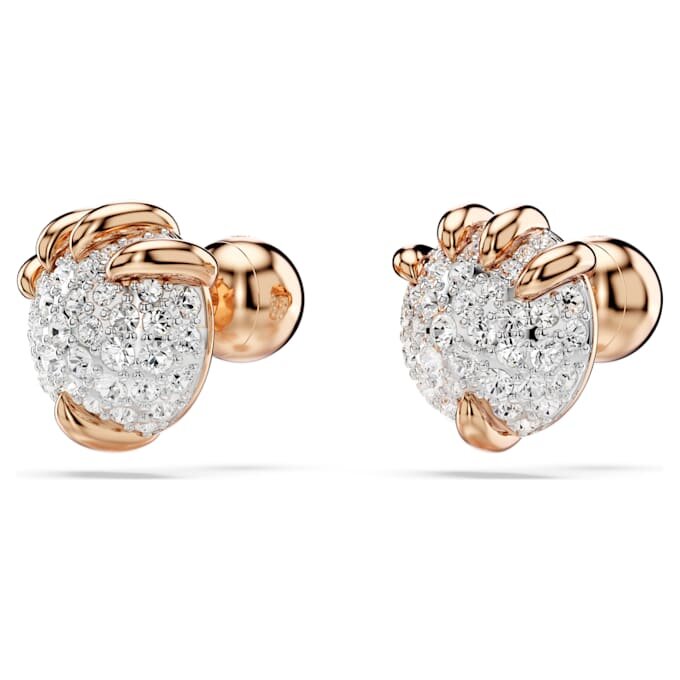 Brincos de pressão Dragão e Fênix – Garra de Dragão, Branco, Banho de ouro rosa Brincos de pressão Dragão e Fênix – Garra de Dragão, Branco, Banho de ouro rosa
