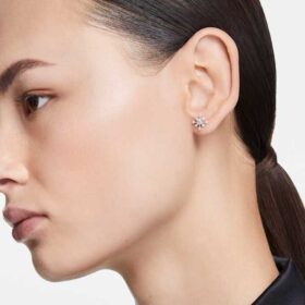 Brincos de pressão «Galaxy» com diamantes cultivados em laboratório, 0,5 ct no total, forma redonda, ouro branco de 14K