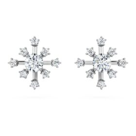 Brincos de pressão «Galaxy» com diamantes cultivados em laboratório, 0,5 ct no total, forma redonda, ouro branco de 14K