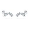 Brincos de pressão Galaxy com diamantes cultivados em laboratório, 0,5 ct no total, formas variadas, prata esterlina Brincos de pressão Galaxy com diamantes cultivados em laboratório, 0,5 ct no total, formas variadas, prata esterlina