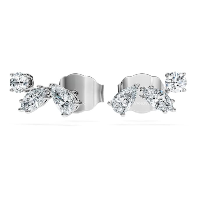 Brincos de pressão Galaxy com diamantes cultivados em laboratório, 0,5 ct no total, formas variadas, prata esterlina Brincos de pressão Galaxy com diamantes cultivados em laboratório, 0,5 ct no total, formas variadas, prata esterlina