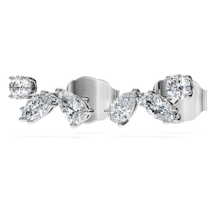Brincos de pressão Galaxy com diamantes cultivados em laboratório, 0,5 ct no total, formas variadas, prata esterlina Brincos de pressão Galaxy com diamantes cultivados em laboratório, 0,5 ct no total, formas variadas, prata esterlina