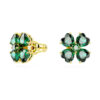 Brincos de pressão Idyllia Trevo, Verdes, com banho dourado Brincos de pressão Idyllia Trevo, Verdes, com banho dourado