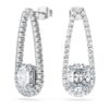 Brincos de ténis octogonais com diamantes cultivados em laboratório, 7,95 Ct no total, formas mistas, ouro branco de 18K Brincos de ténis octogonais com diamantes cultivados em laboratório, 7,95 Ct no total, formas mistas, ouro branco de 18K