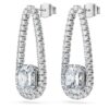 Brincos de ténis octogonais com diamantes cultivados em laboratório, 7,95 Ct no total, formas mistas, ouro branco de 18K Brincos de ténis octogonais com diamantes cultivados em laboratório, 7,95 Ct no total, formas mistas, ouro branco de 18K
