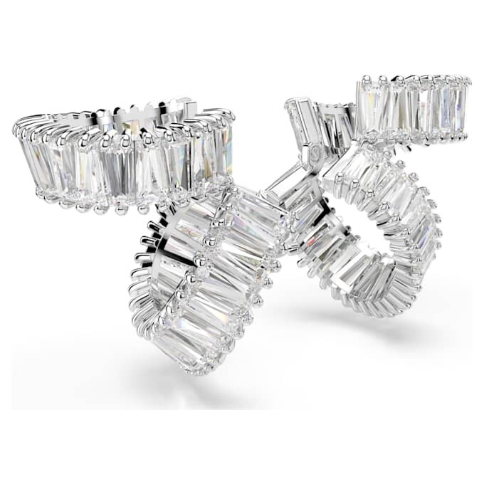 Brincos Ear Cuffs Ariana Grande X Swarovski com corte baguete, brancos, banhados a ródio Brincos Ear Cuffs Ariana Grande X Swarovski com corte baguete, brancos, banhados a ródio