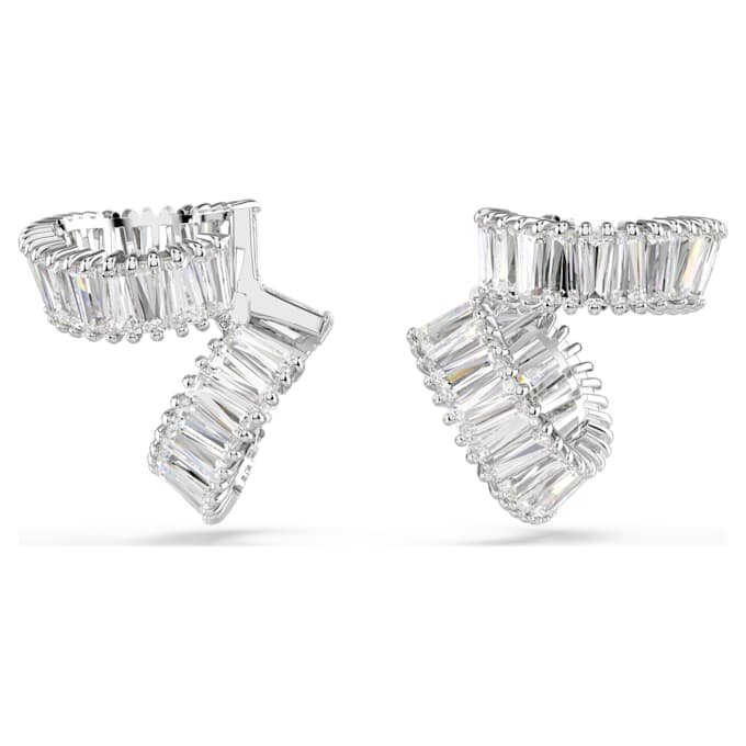 Brincos Ear Cuffs Ariana Grande X Swarovski com corte baguete, brancos, banhados a ródio Brincos Ear Cuffs Ariana Grande X Swarovski com corte baguete, brancos, banhados a ródio