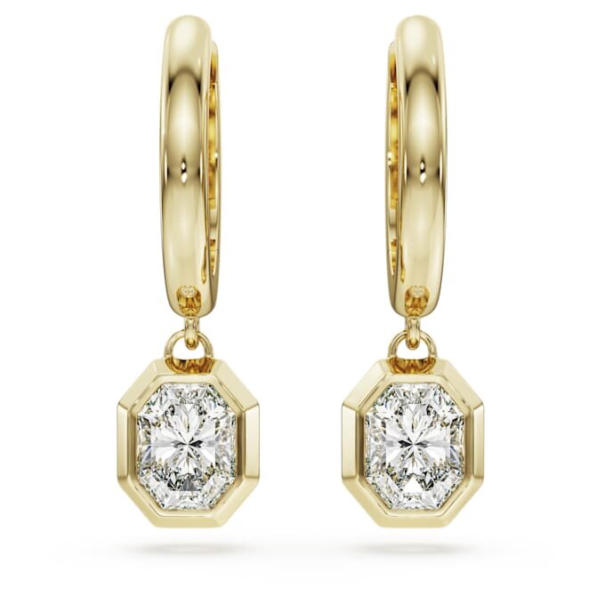 Brincos em forma de gota octogonal com diamantes cultivados em laboratório, 1,0 Ct no total, forma octogonal, ouro amarelo de 14K Brincos em forma de gota octogonal com diamantes cultivados em laboratório, 1,0 Ct no total, forma octogonal, ouro amarelo de 14K
