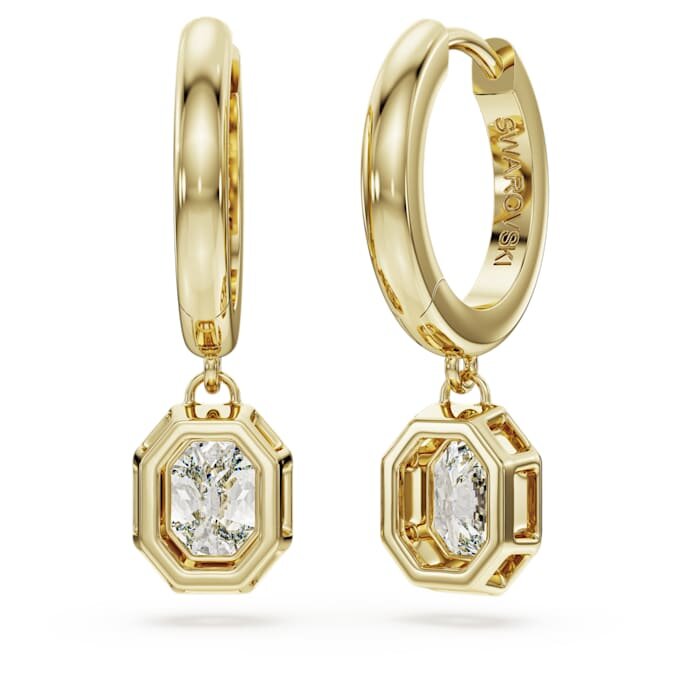 Brincos em forma de gota octogonal com diamantes cultivados em laboratório, 1,0 Ct no total, forma octogonal, ouro amarelo de 14K Brincos em forma de gota octogonal com diamantes cultivados em laboratório, 1,0 Ct no total, forma octogonal, ouro amarelo de 14K