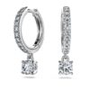 Brincos Eternity Drop com diamantes cultivados em laboratório, 0,7 Ct no total, forma redonda, ouro branco de 14K Brincos Eternity Drop com diamantes cultivados em laboratório, 0,7 Ct no total, forma redonda, ouro branco de 14K