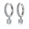 Brincos Eternity Drop com diamantes cultivados em laboratório, 0,7 Ct no total, forma redonda, ouro branco de 14K Brincos Eternity Drop com diamantes cultivados em laboratório, 0,7 Ct no total, forma redonda, ouro branco de 14K