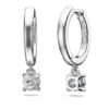 Brincos Eternity Drop com diamantes cultivados em laboratório, 0,7 Ct no total, forma redonda, ouro branco de 14K Brincos Eternity Drop com diamantes cultivados em laboratório, 0,7 Ct no total, forma redonda, ouro branco de 14K