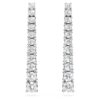 Brincos Eternity Drop com diamantes cultivados em laboratório, 1,3 Ct no total, forma redonda, ouro branco de 14K Brincos Eternity Drop com diamantes cultivados em laboratório, 1,3 Ct no total, forma redonda, ouro branco de 14K