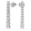 Brincos Eternity Drop com diamantes cultivados em laboratório, 1,3 Ct no total, forma redonda, ouro branco de 14K Brincos Eternity Drop com diamantes cultivados em laboratório, 1,3 Ct no total, forma redonda, ouro branco de 14K