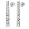 Brincos Eternity Drop com diamantes cultivados em laboratório, 1,3 Ct no total, forma redonda, ouro branco de 14K Brincos Eternity Drop com diamantes cultivados em laboratório, 1,3 Ct no total, forma redonda, ouro branco de 14K