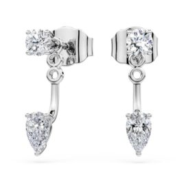 Brincos Galaxy com diamantes cultivados em laboratório, 0,82 ct no total, formas variadas, prata esterlina