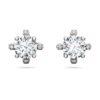 Brincos Galaxy com diamantes cultivados em laboratório, 2,1 quilates no total, forma redonda, ouro branco de 14K Brincos Galaxy com diamantes cultivados em laboratório, 2,1 quilates no total, forma redonda, ouro branco de 14K