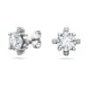 Brincos Galaxy com diamantes cultivados em laboratório, 2,1 quilates no total, forma redonda, ouro branco de 14K Brincos Galaxy com diamantes cultivados em laboratório, 2,1 quilates no total, forma redonda, ouro branco de 14K