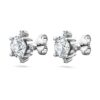 Brincos Galaxy com diamantes cultivados em laboratório, 2,1 quilates no total, forma redonda, ouro branco de 14K Brincos Galaxy com diamantes cultivados em laboratório, 2,1 quilates no total, forma redonda, ouro branco de 14K