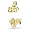 Brincos Gema com design assimétrico, cortes mistos, multicoloridos e banhados a dourado