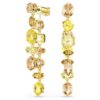 Brincos Gema Drop com design assimétrico, cortes mistos, compridos, amarelos, banhados a ouro Brincos Gema Drop com design assimétrico, cortes mistos, compridos, amarelos, banhados a ouro