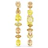 Brincos Gema Drop com design assimétrico, cortes mistos, compridos, amarelos, banhados a ouro Brincos Gema Drop com design assimétrico, cortes mistos, compridos, amarelos, banhados a ouro