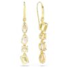 Brincos Gema Drop com design assimétrico, cortes mistos, cor-de-rosa, banhados a ouro Brincos Gema Drop com design assimétrico, cortes mistos, cor-de-rosa, banhados a ouro