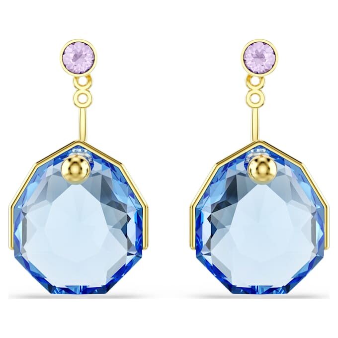 Brincos Gema em azul, banhados a ouro Brincos Gema em azul, banhados a ouro