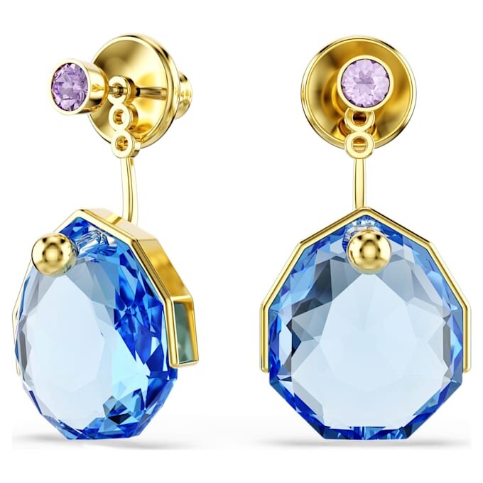 Brincos Gema em azul, banhados a ouro Brincos Gema em azul, banhados a ouro