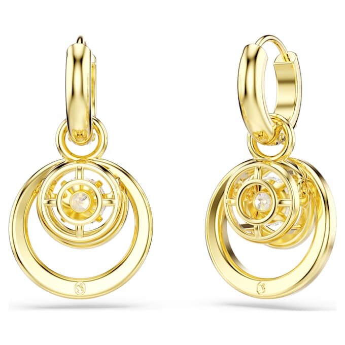 Brincos Hyperbola em forma de gota, corte redondo, brancos, banhados a dourado Brincos Hyperbola em forma de gota, corte redondo, brancos, banhados a dourado