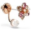 Brincos Idyllia com Cristais e Pérolas, Cortes Mistos, Flor, Multicoloridos, Banho de Ouro-Rosa Brincos Idyllia com Cristais e Pérolas, Cortes Mistos, Flor, Multicoloridos, Banho de Ouro-Rosa