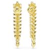Brincos Idyllia em forma de gota, cortes mistos, compridos, brancos, banhados a dourado Brincos Idyllia em forma de gota, cortes mistos, compridos, brancos, banhados a dourado