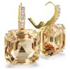 Brincos Millenia Drop com cortes mistos, cor caramelo, banhados a dourado Brincos Millenia Drop com cortes mistos, cor caramelo, banhados a dourado