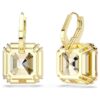 Brincos Millenia Drop com cortes mistos, cor caramelo, banhados a dourado Brincos Millenia Drop com cortes mistos, cor caramelo, banhados a dourado