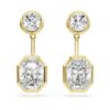 Brincos Octagon com diamantes cultivados em laboratório, 7,70 Ct no total, formas variadas, ouro amarelo de 18K Brincos Octagon com diamantes cultivados em laboratório, 7,70 Ct no total, formas variadas, ouro amarelo de 18K