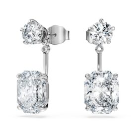 Brincos Octagon com diamantes cultivados em laboratório, 9,65 Ct no total, formas mistas, ouro branco de 18K